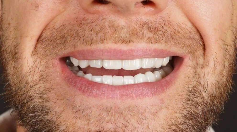 After - Invisalign and full mouth rehabilitation with porcelain veneers, crowns and onlays